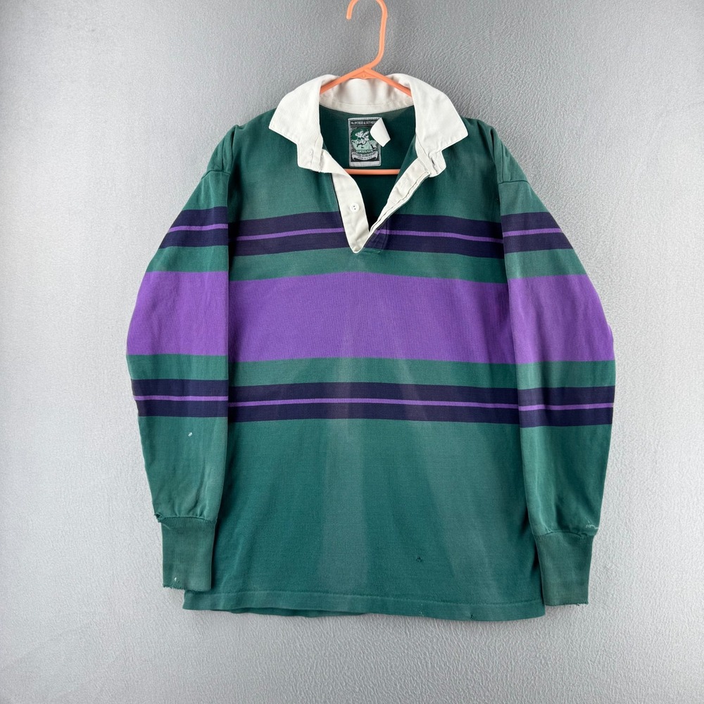 Vintage Mcintosh & Seymour Rugby Shirt Mens Large Heavy Cotton Made in USA Polo